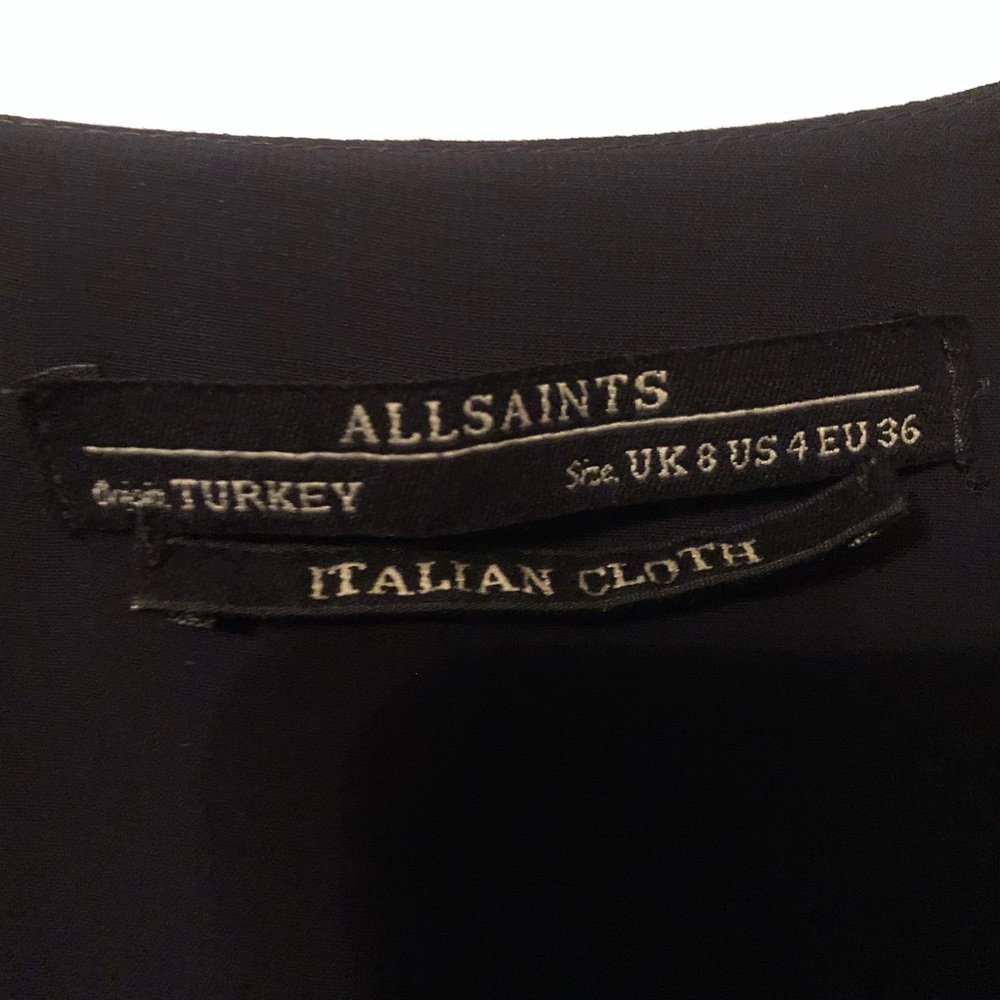 All Saints Velia black v neck shift dress - Picture 5 of 5